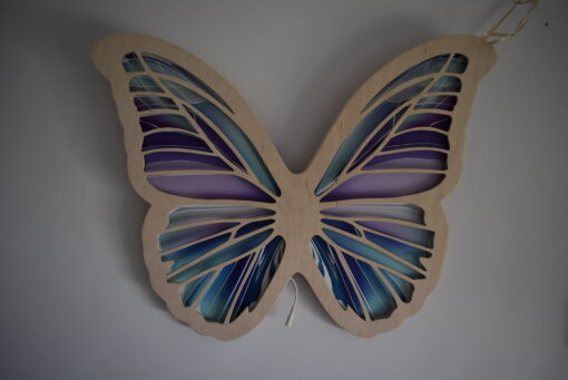 Nattlampa - Butterfly Purple/mint
